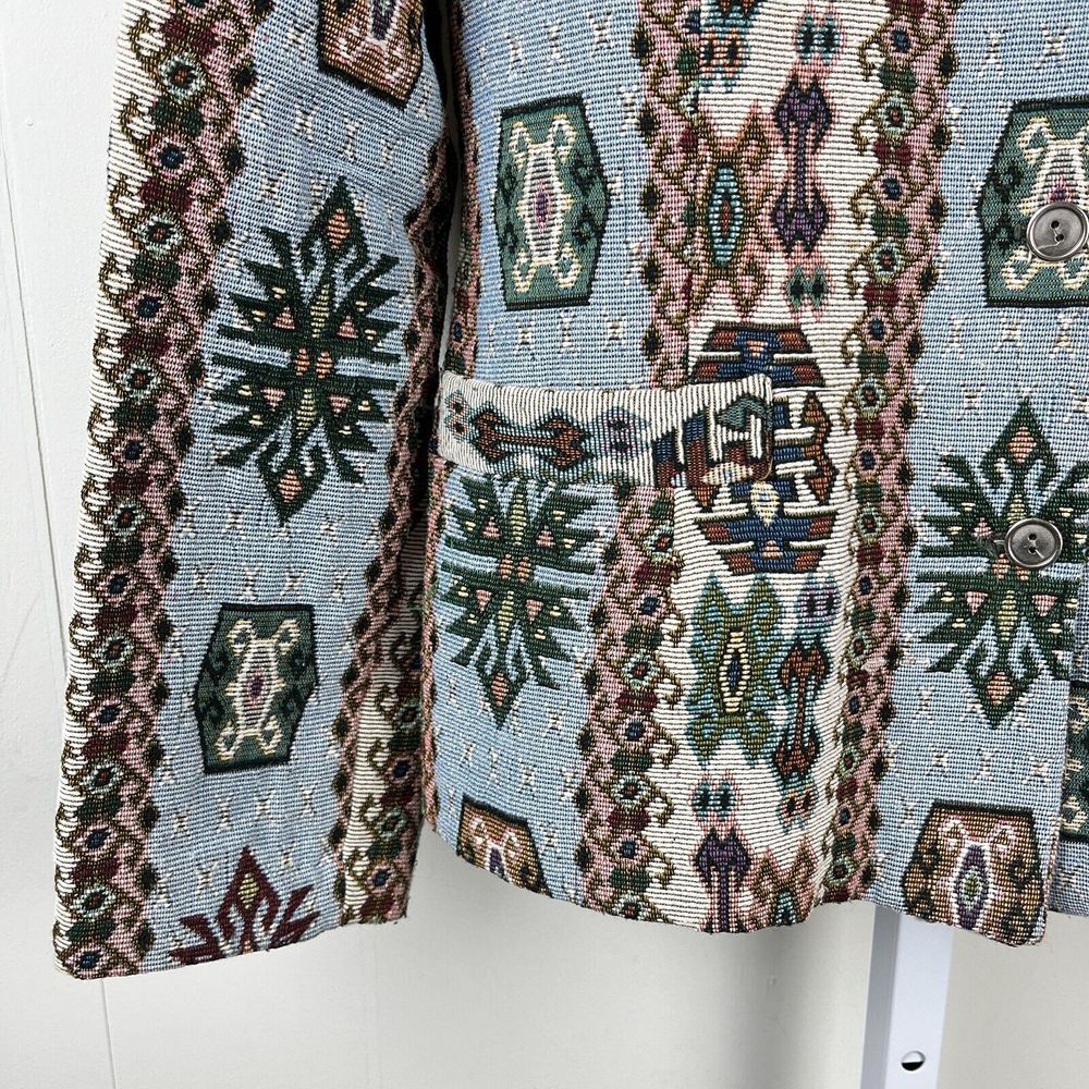Vintage Bedford‎ Fair Tapestry Jacket Womens 14 Aztec Southwestern Cowgirl - Picture 4 of 7